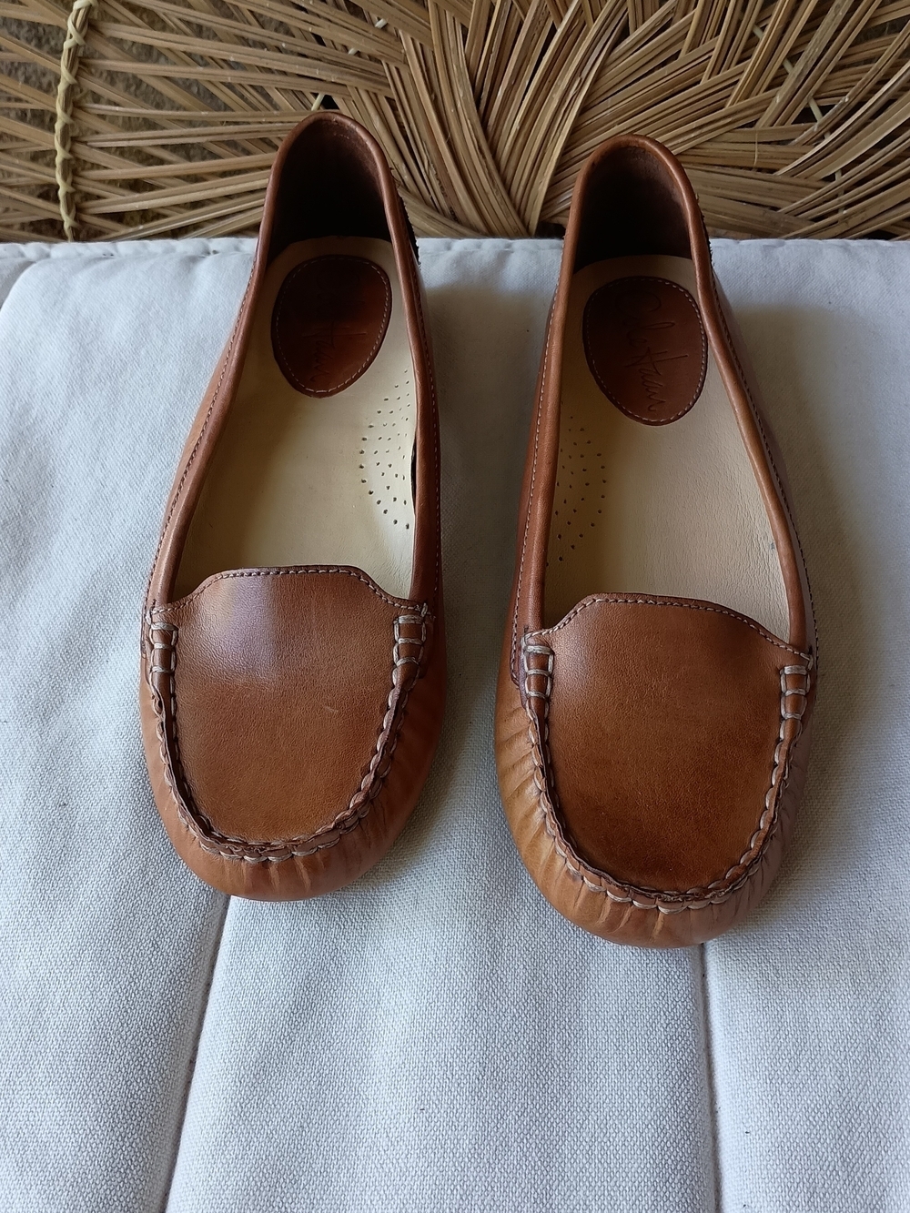 Cole Haan Women's Tan Leather Moccasin Loafers_7AA